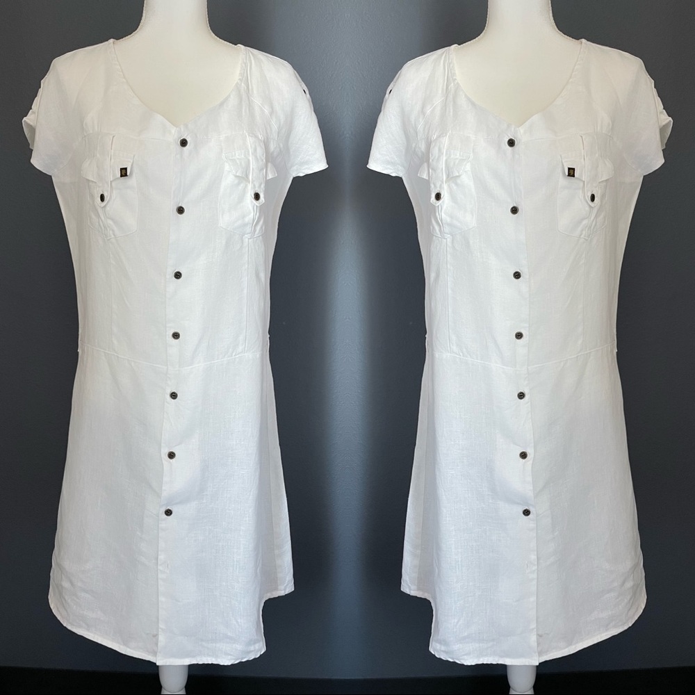 La naturelle linen white dress size M